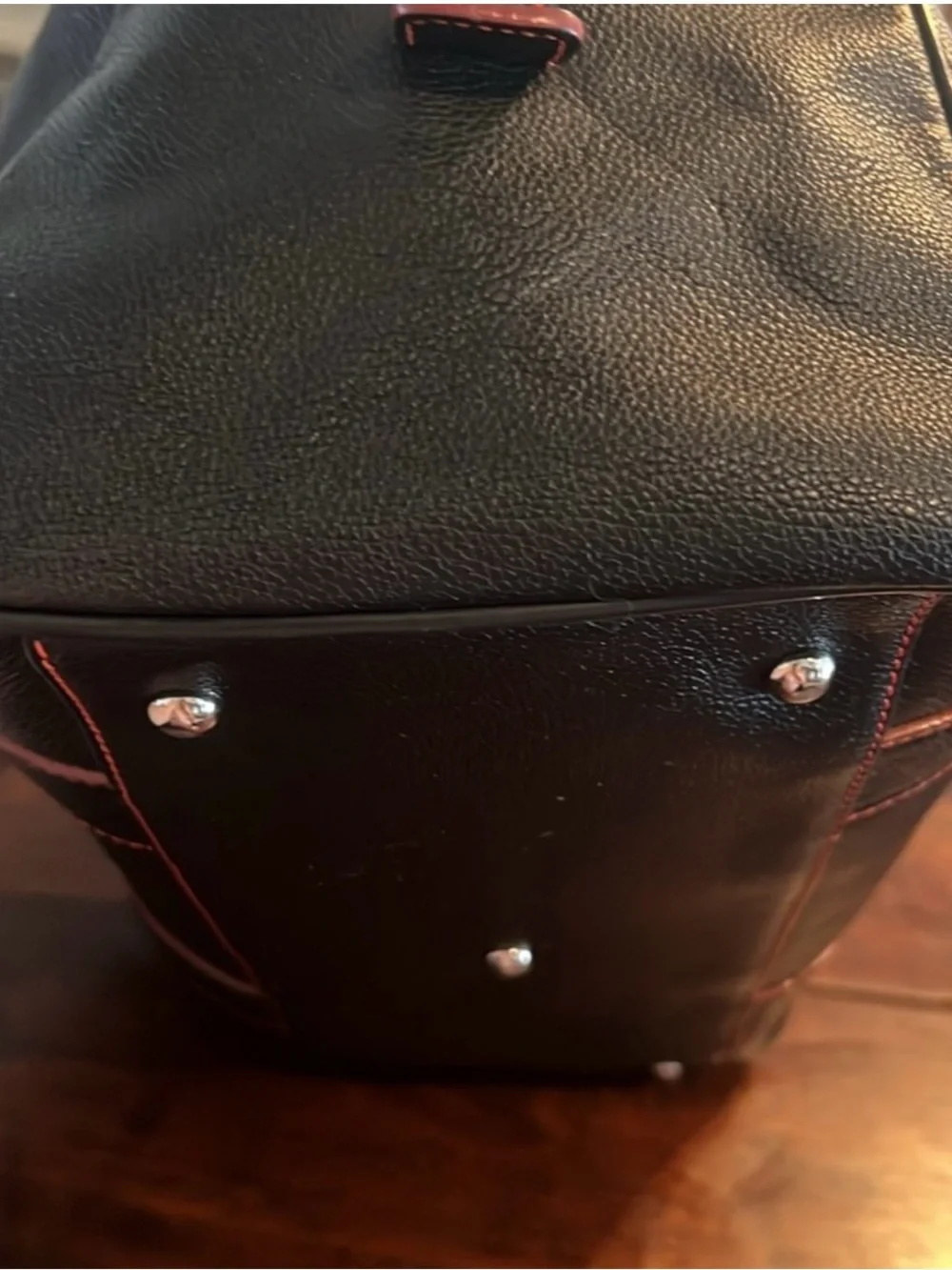 MCM Boston Black Leather Shoulder Bag EUC